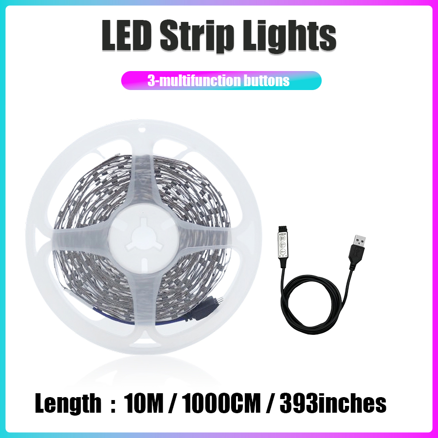 LED Strip Verlichting 1-20 m Muziek Sync RGB Led Strip Tape Verlichting voor Kamer Thuis Party Decoratie TV Backlight flexibele Lint: Emitting Color7