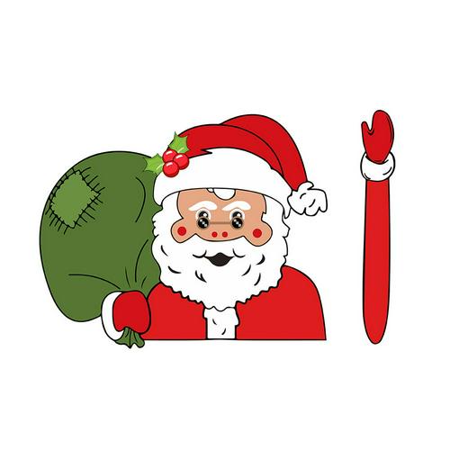 Christmas Decoration Santa Claus 3D PVC Waving Car Stickers Styling Window Wiper Decals Rear Windshield Decor: Styling H