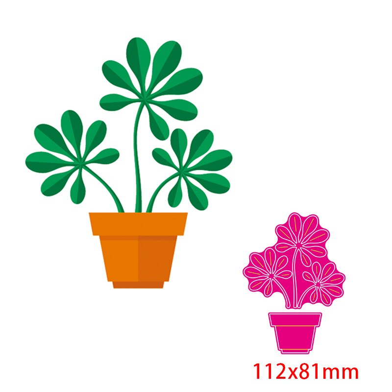 17 sorters krukväxt blommor gräs kaktusblad metall skär stansar bonsai aloe stencil för gör-det-själv scrapbooking kort dekoration: 7