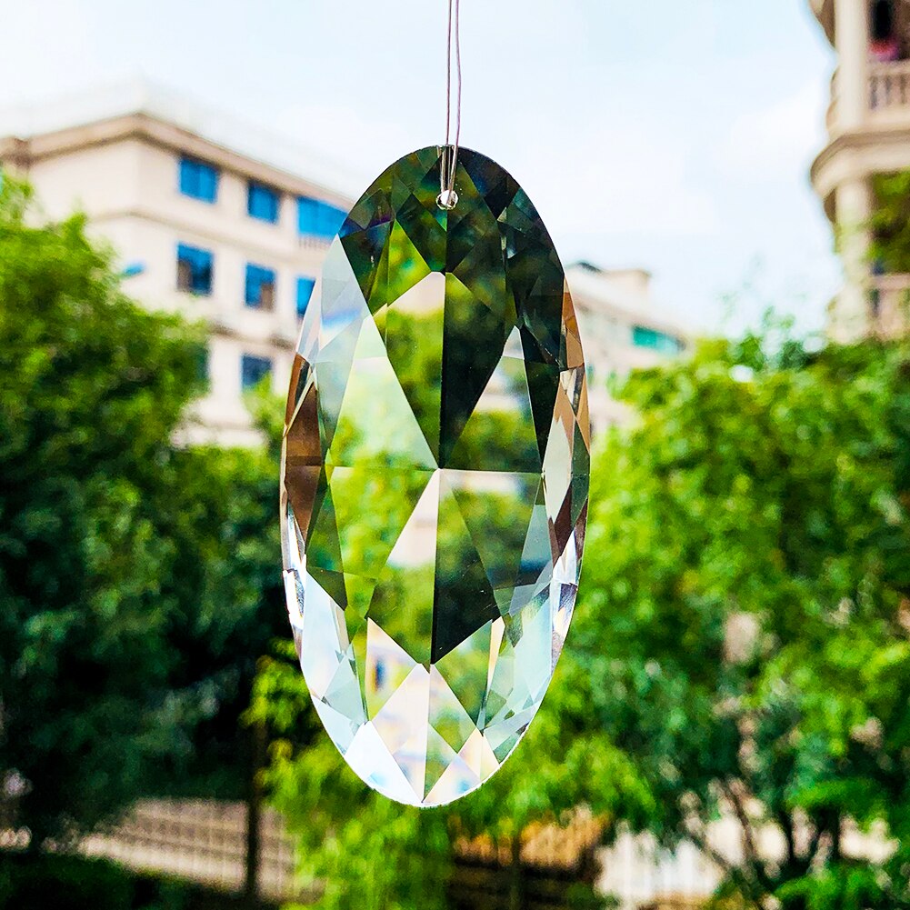 75mm suncatcher ottekantet disk facetteret glas kunst krystal prisme lysekrone 1 hul diy vedhæng hængende ornament lampe dele