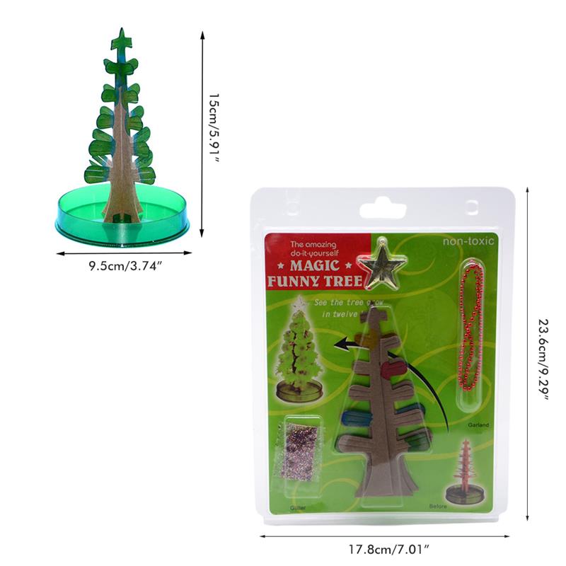 Christmas Tree Paper Tree Flower Toy Visual Magic DIY Planting Paper Tree Growth Crystallization Tree Children Christmas