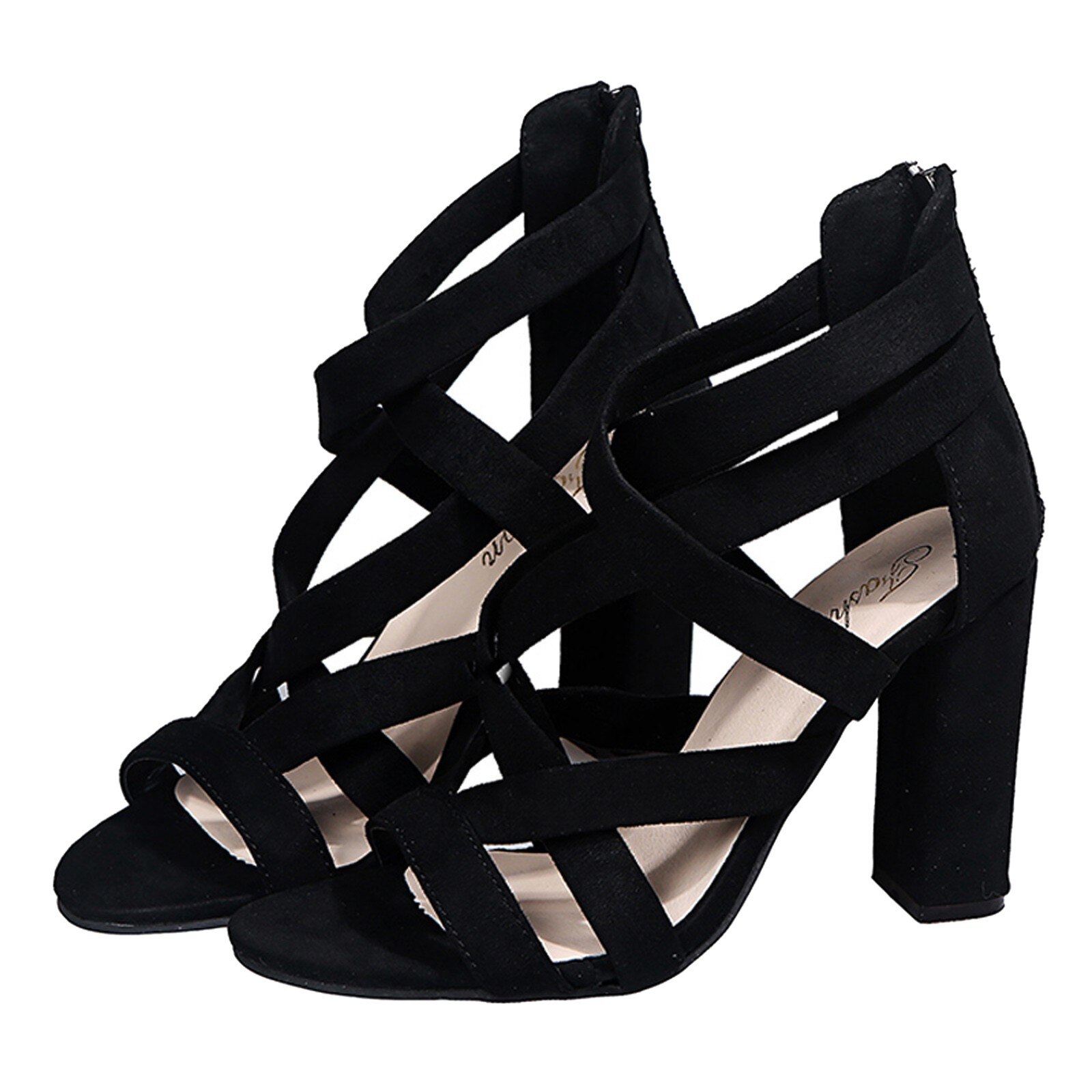 Vrouwen Bandage Rond Sandalen Zomer Dames Casual Hakken Ademende Rits Peep Toe Sandalen Slipper Comfortabele Strand Schoenen