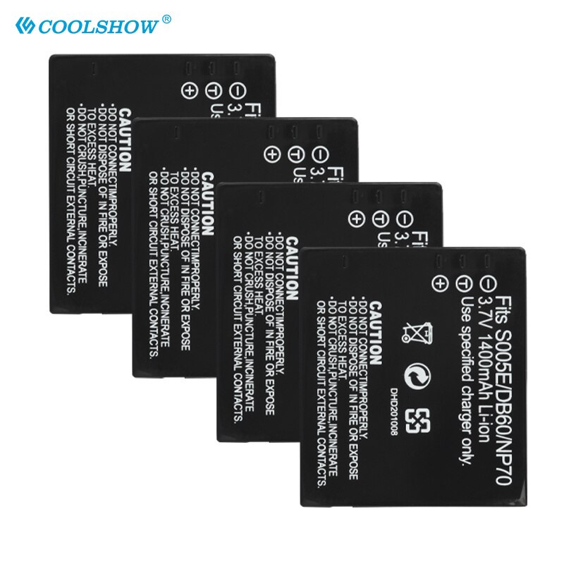 CGA-Batería de CGA-S005 S005E DB60 NP70, 1400mAh, para Panasonic Lumix DMC-FX180 LX1 LX2 LX3 FX01 FX07 FX100