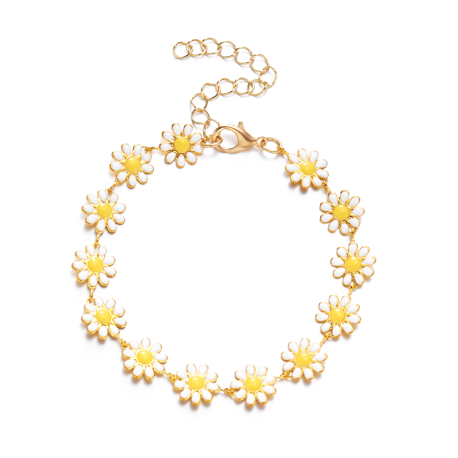 Pulsera bohemia hecha a mano con dibujos de estrellas y flores y margaritas para niña y mujer, pulseras de cuerda, de joyería para parejas de amistad: Rosa