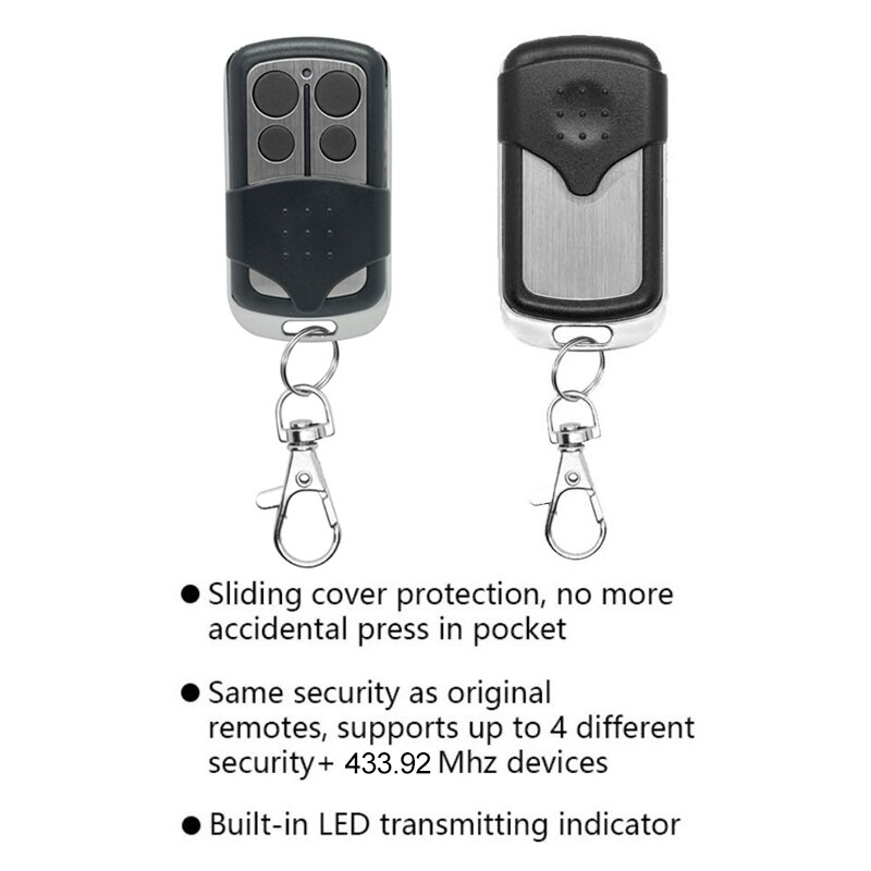 4 kanalen Garagedeuropener Afstandsbediening voor Compatibel met Liftmaster 433.92mhz merlin Handheld zender sleutelhanger