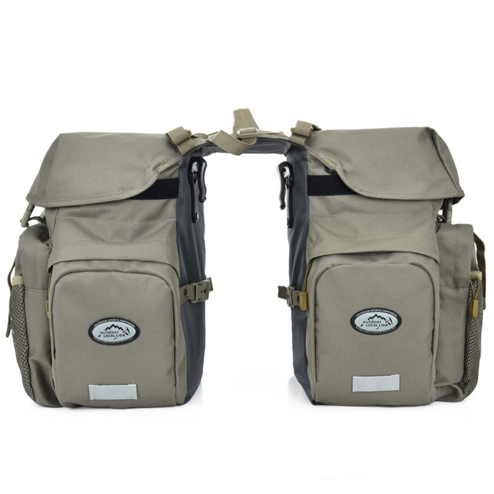 50L Fietstassen Tas Waterdichte Rear Seat Fietstas Kofferbak Zakken Zadeltas Met Regenhoes Voor Travel Camping: Donkergrijs