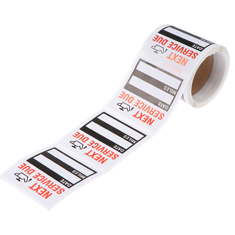 100pcs/roll Oil Change Service Reminder Stickers Window Sticker Adhesive Labels Car