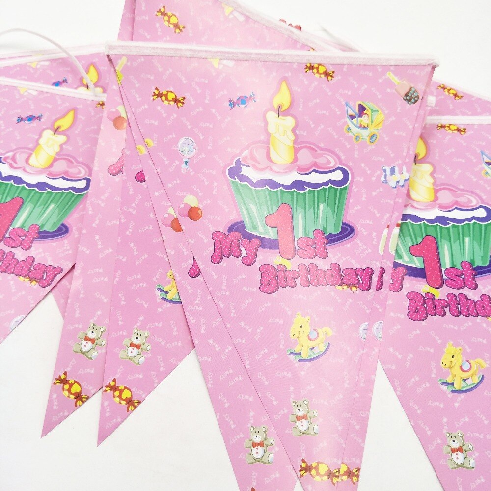 Happy Birthday Baby Birthday Party Banner Shape Birthday Party Decor Pennant Cartoon Supplies Happy Birthday Baby Decoracion