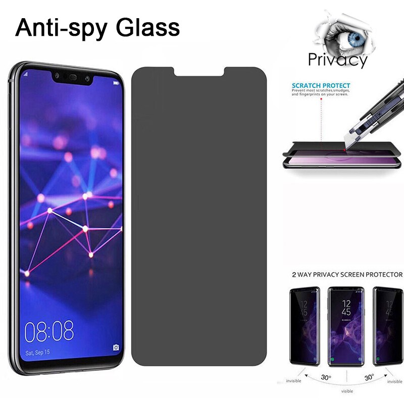 Anti-Spy Beschermende Gehard Glas Voor Huawei P20 P30 P40 Lite E 5G Pro Privacy Screen Protector Voor huawei P50 P10 Plus Glas