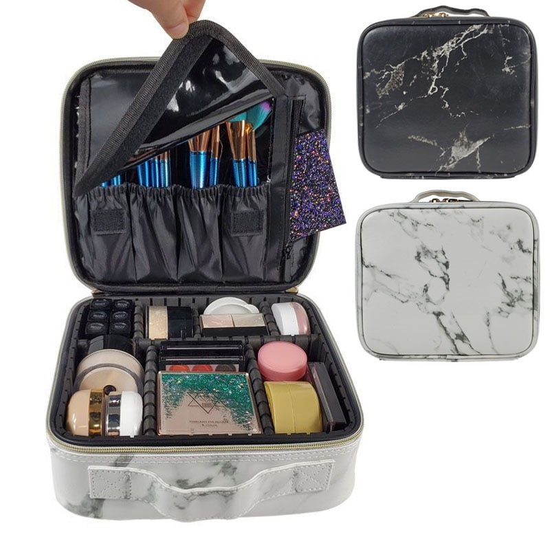 Neue Professionelle Kosmetische Fälle Kulturbeutel Frauen Reise Make Up Tasche Organizer Big Kapazität Kosmetik Koffer Für Make-Up Fall