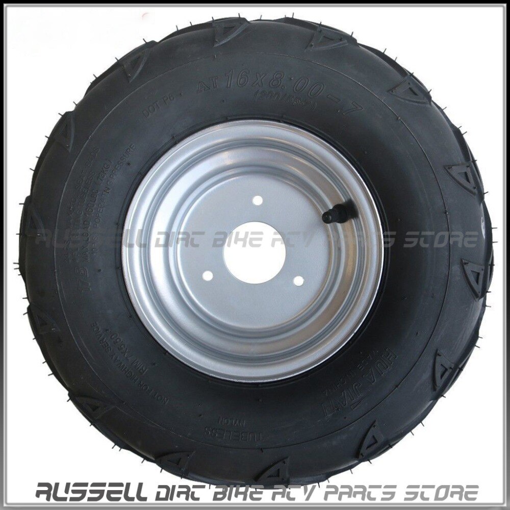 16x8-7 Tyre Tire & rim Wheel For ATV Quad SunL-110cc ATV Front Rear Wheel Taotao 125cc Go Kart