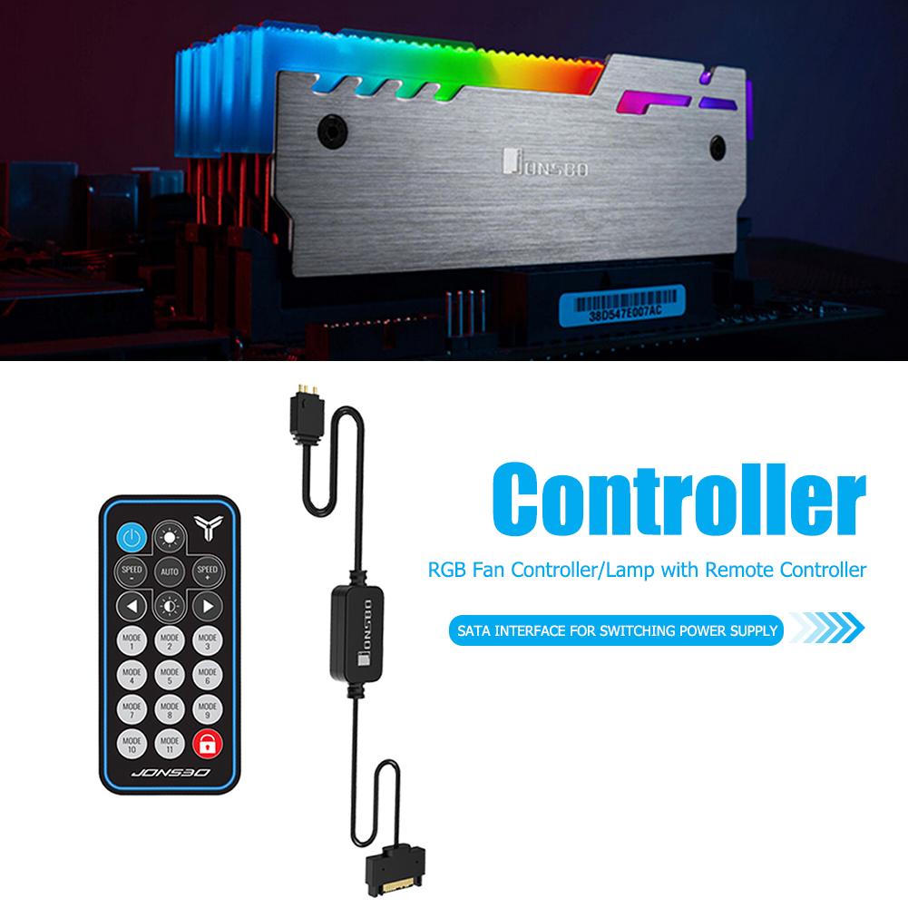 JONSBO 5V 3Pin AURA RGB Controller SATA Netzteil Speicher Licht Streifen Fernbedienung für PC Fall