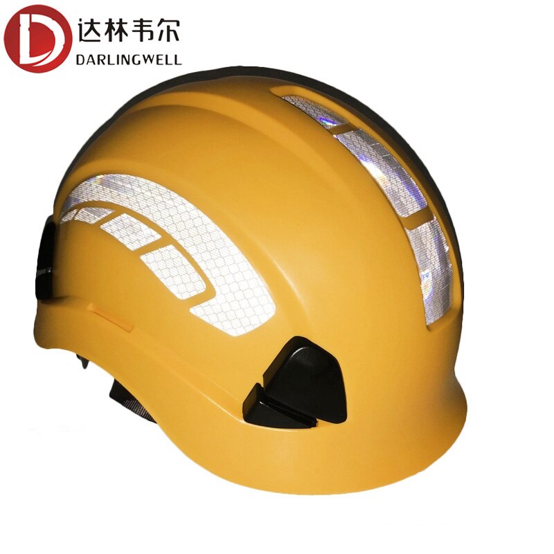 DARLINGWELL Reflective Hard Hat Night Work Safety Helmet With High Vis Reflection Tape Outdoor Riding Climing Rescue Traffic Cap: Yellow