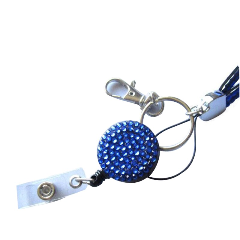 1pc DIY Plastic Retractable ID Card Badge Holder Reel Pull Key Name Tag Office Card Holders Round Translucent Pull Buckle