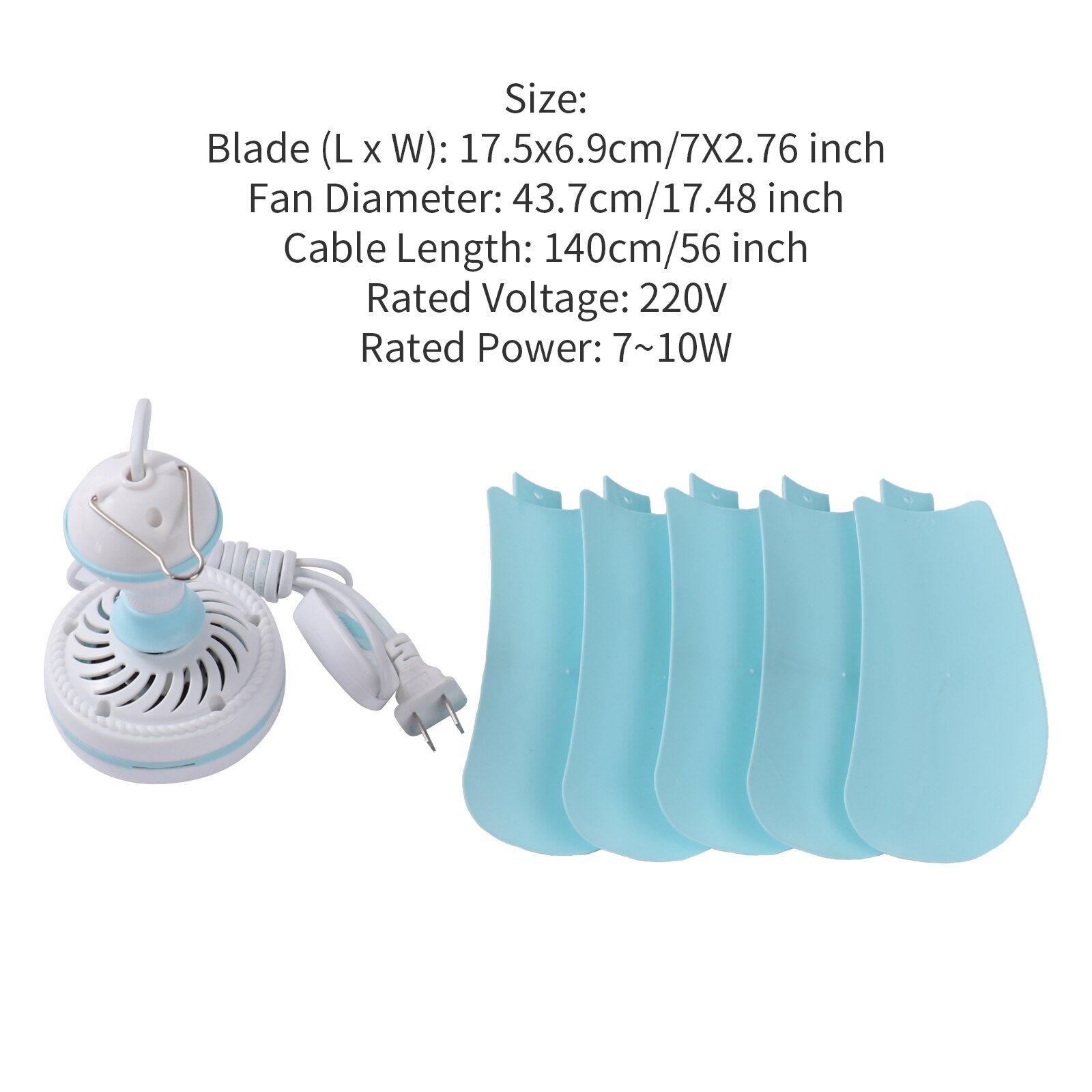 220V mini wentylator sufitowy przenośny energooszczędny wentylator sufitowy 6 liści miękka łopatka wentylatora cichy mini wentylator wiszący robić sypialni sypialni: 5-Blade