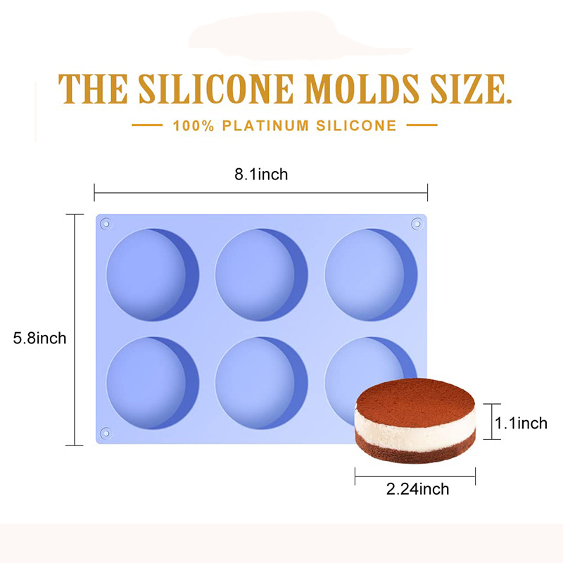 Silicona Oreo Cookie Moldes de chocolate para galletas Jabón Pudín Jello Muffin Cilindro antiadherente Moldes antiadherentes para hornear BPA Free
