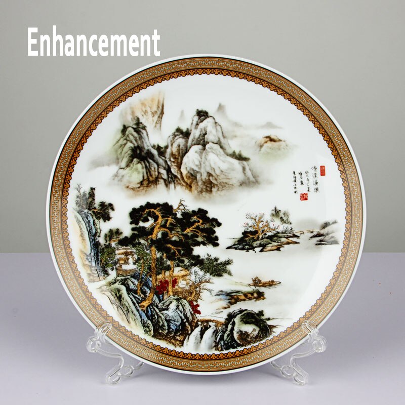 Kinesisk stil heldig keramisk ornamental plade kinesisk dekoration fad plade porcelæn plade sæt bryllup: D