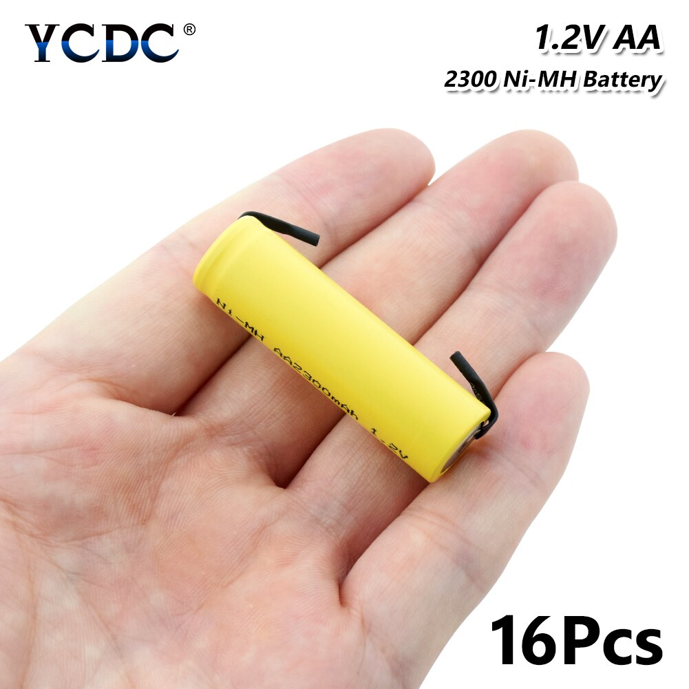 Ni-MH AA Battery 1.2V 2300mAh Rechargeable Batteries Lithium Bateria Welding Nickel Sheet batteries For Toy Flashlight: 16 PCS