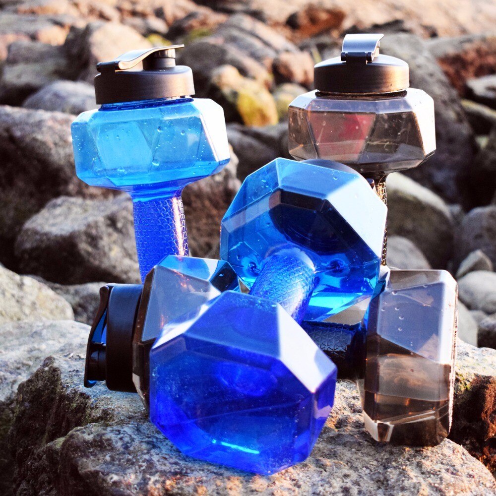 Dumbbell Cup Gym Draagbare Halter Water Cup Outdoor En Indoor Sport Fles Groen Water