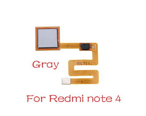 Lector de huellas dactilares para Xiaomi Redmi Note 4 4X5 5A 3 Pro lector Sensor inicio botón Flex cable: Note 4 Grey