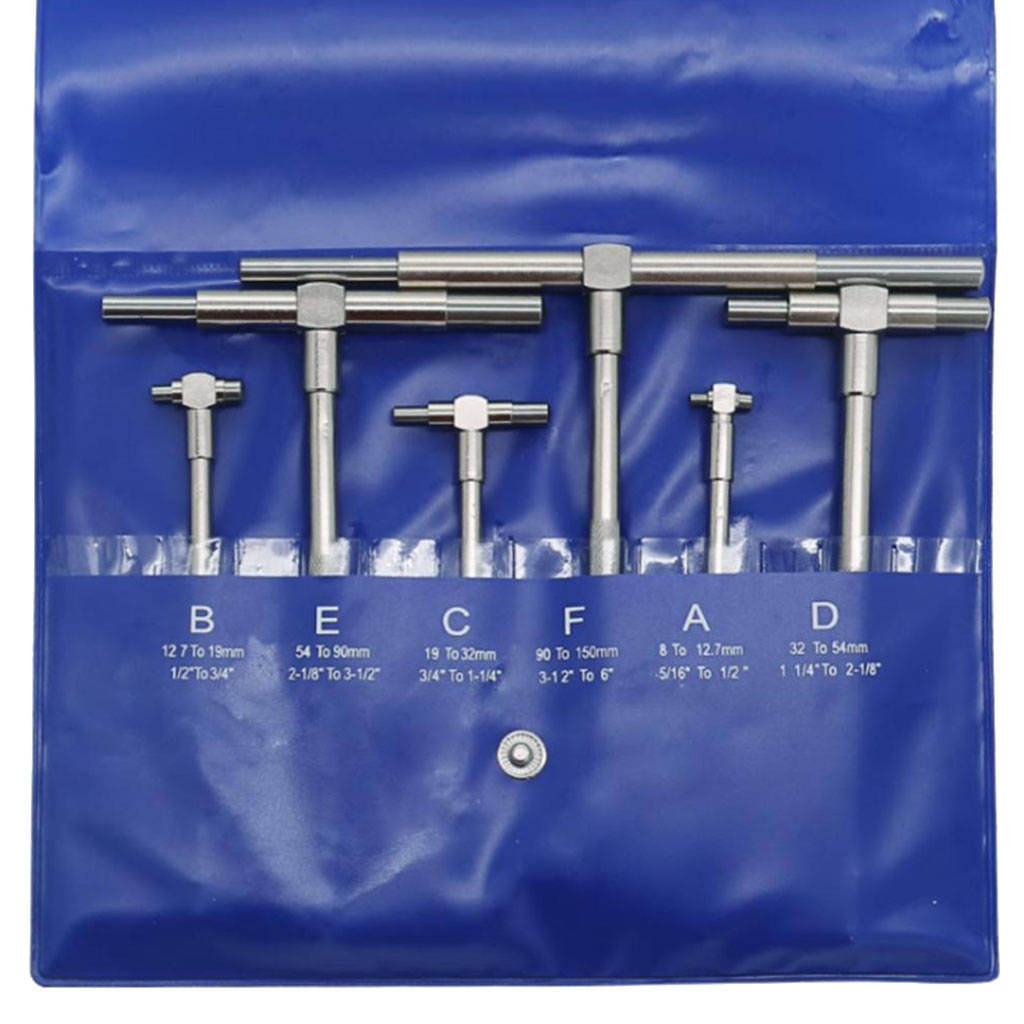 6 pcs Adjustable Inner Diameter Gauge Round Head Telescopic Measuring Gauge