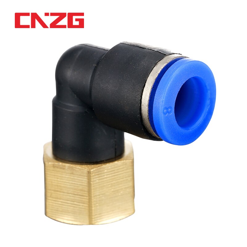 Pneumatik-Winkelverschraubung KL-PL – Schnellkupplung Für 4–12 Mm Rohre, Messing Vernickelt