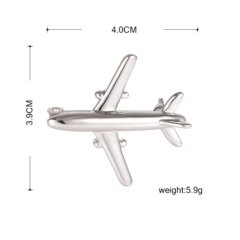 Blucome Plane Shape Brooch Badge Good Metal Aircraft Sweater Corsage Women Men Brooches Lapel Decoration