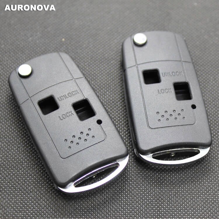 AURONOVA Upgrade Flip Folding Key Shell for Toyota Camry Prado Land Cruiser 2 Buttons Modified Remote Car Key Case