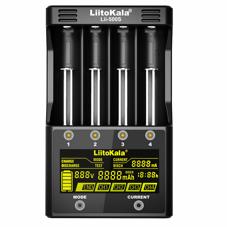 LiitoKala-cargador de batería inteligente lii-500S lii 500S, LCD, 1,2 V, 3,7 V, 18650, 17500, AA, AAA, cargador de batería de litio para linterna