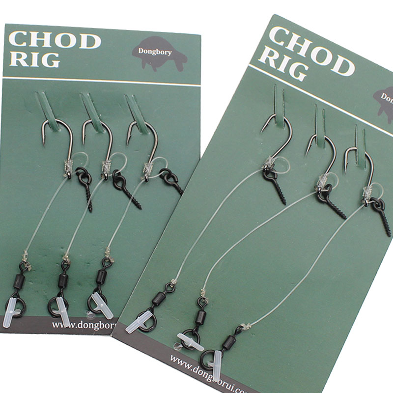 1 pakke karper fiskeriudstyr med filament 18lb fiskesnøre / boilies skrue lille rig / fiskekrog 6/8/10 pop up chod rigs