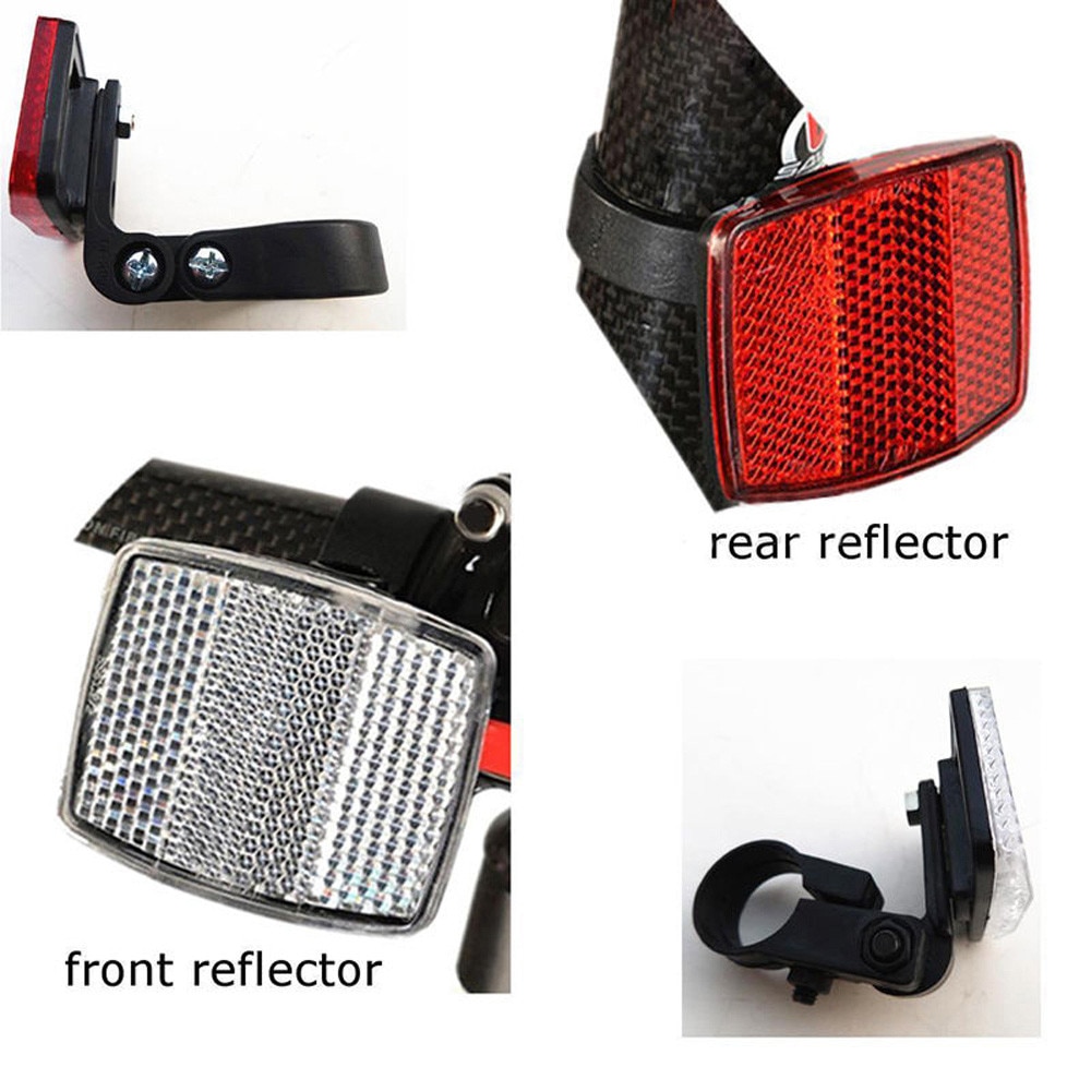 Fietsverlichting Stuur Mount Veilig Reflector Fiets Voor Achter Waarschuwing Rood/Wit fiets accessoires Outdoor 35