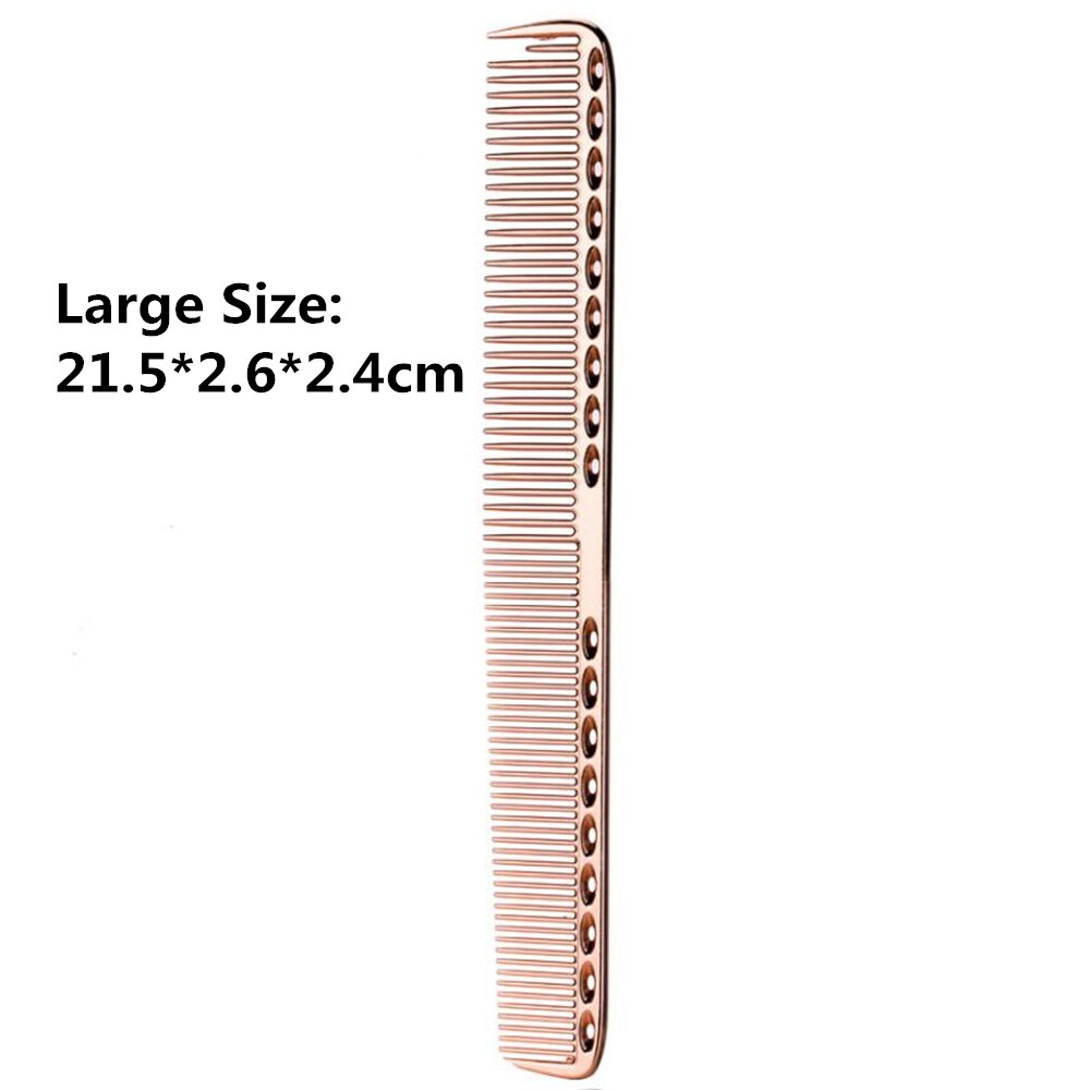 Space Aluminuml Hair Comb Pro Hairdressing Combs расческа для волос Hair Cutting Dying Hair Brush Barber Tools Salon Accessaries: Large--rose gold