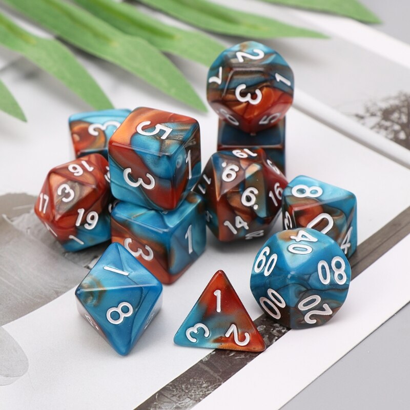 11Pcs/Set Digital Dice D4 D6 D8 D10 D12 D20 Sided Dices For RPG DND D&D