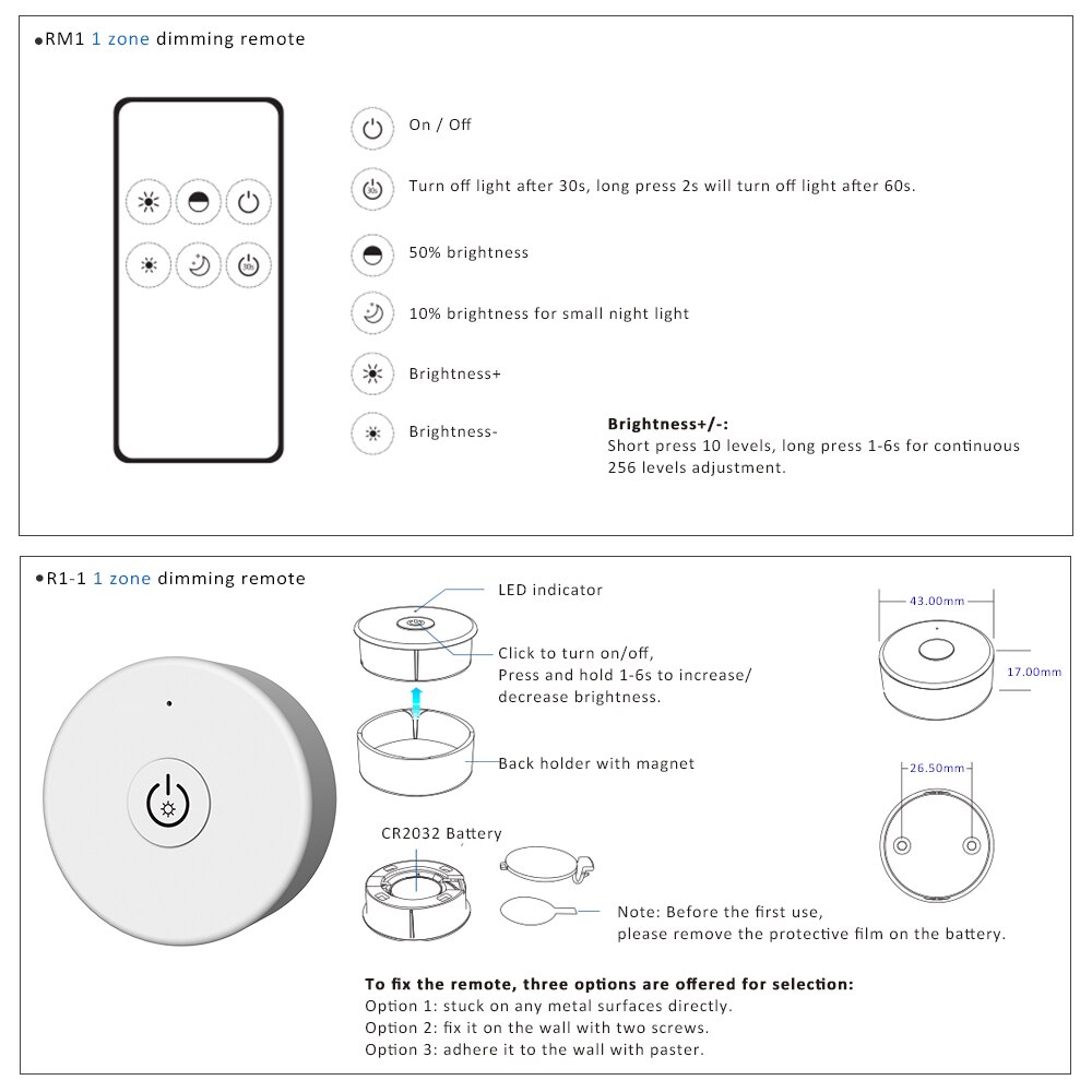 Mjjcled 12V Led Dimmer 24V Dc 15A Push Dim Schakelaar 2.4G Rf Draadloze Smart Wifi Enkele Kleur controller Touch Led Strip Dimmer