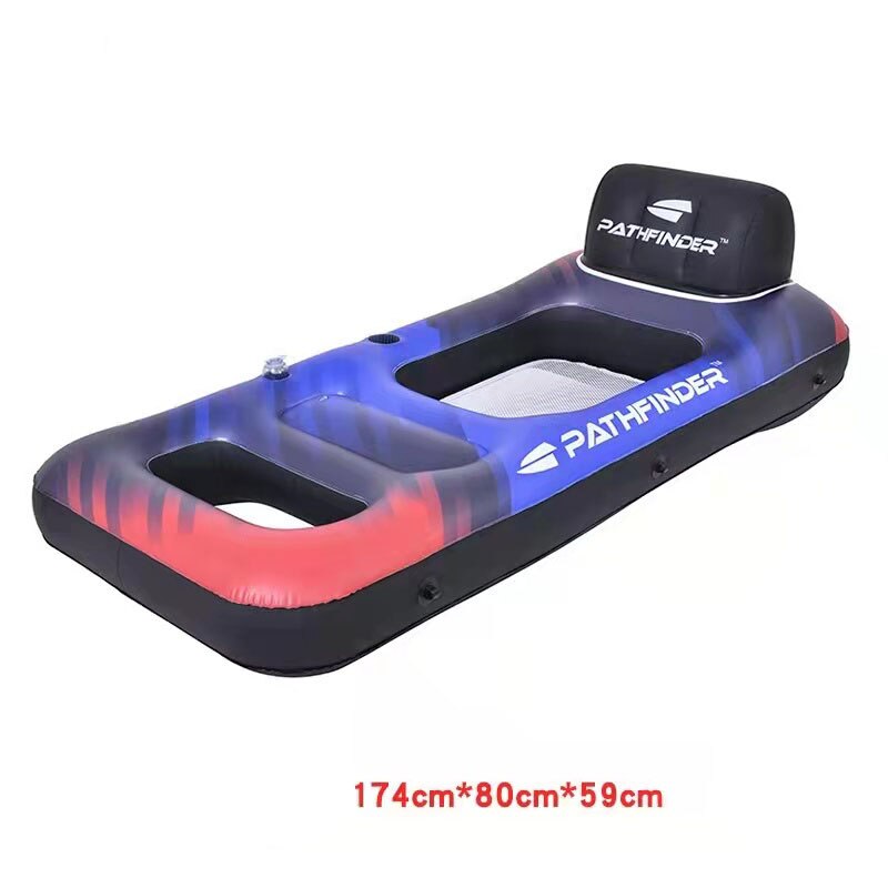 Water Sofa Inflatable Floating Pool Float Floating Row Reclining Chair with Backrest Sofa Drainage Play Water Inflable Net Sofa