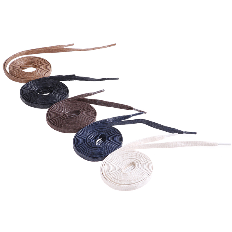 1 par de cordones planos encerados, cordones de zapatos informales impermeables de cuero, botas Unisex, longitud del cordón 60 80 100 120 140 160 180CM P3