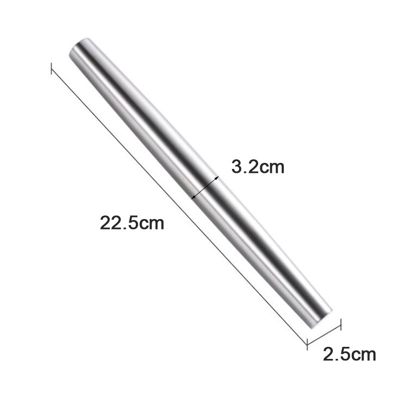 304 stainless steel rolling pin stainless steel Roll pin cake baking technology cooking tools silver stainless steel Roll pin: 22.5