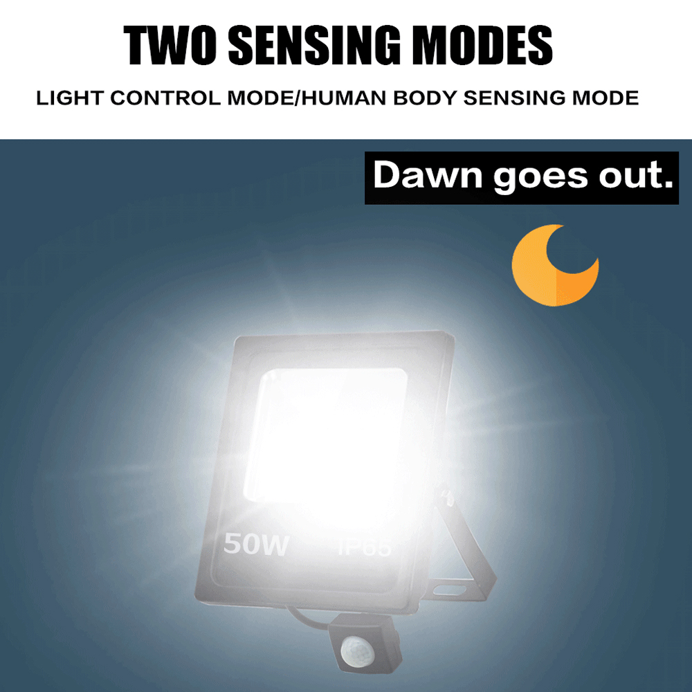 Luz de inundación LED con Sensor de movimiento 50W 30W 10W AC 220V impermeable IP65 reflector lámpara foco Led punto Exterior luz exterior
