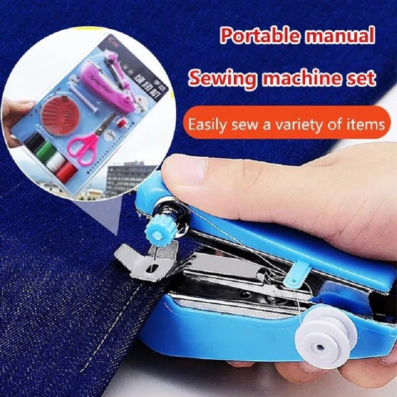 Portable Mini Manual Sewing Machine Travel Portable Sewing Tools Home Tailoring Machine Handy Needlework Tool Home Accessories