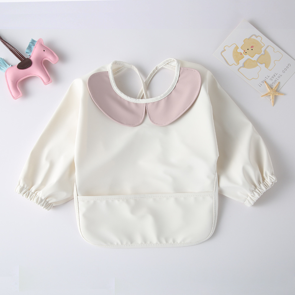 Bebê à prova dwaterproof água babadores arroto pano com bolso alimentação do bebê desenho blusa para crianças acessórios do bebê infantil avental crianças coisas: 13 / S(6-12M)