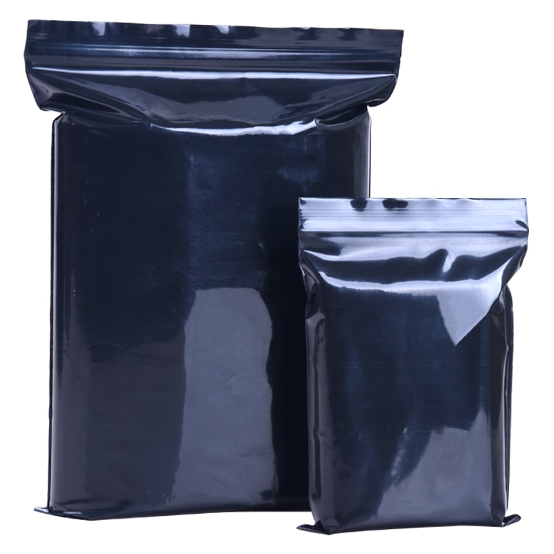 100Stck Schwarz undurchsichtig Farbe selbst Abdichtung Kunststoff Taschen Lichtdicht ziplock poly Reißverschluss beutel Postleitzahl-sperren lagerung taschen
