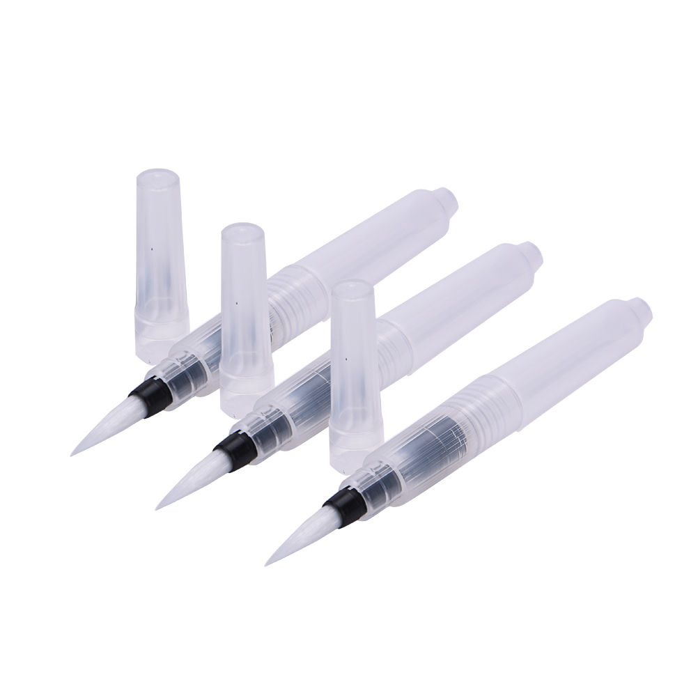 Bolígrafo de tinta para acuarela de pincel de agua, herramienta de dibujo y caligrafía, punta de pincel de nailon con depósito rellenable, 3 uds.
