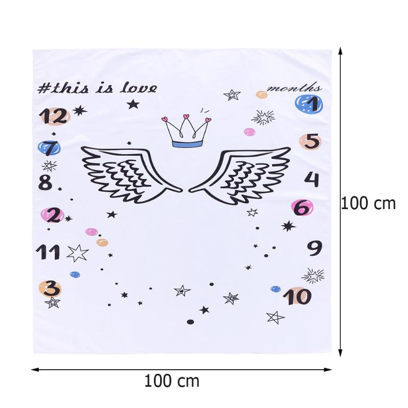 Baby Baby Milestone Deken Foto Fotografie Prop Dekens Achtergrond Doek Kalender Bebe Jongen Meisje Foto Accessoires 120X100 Cm