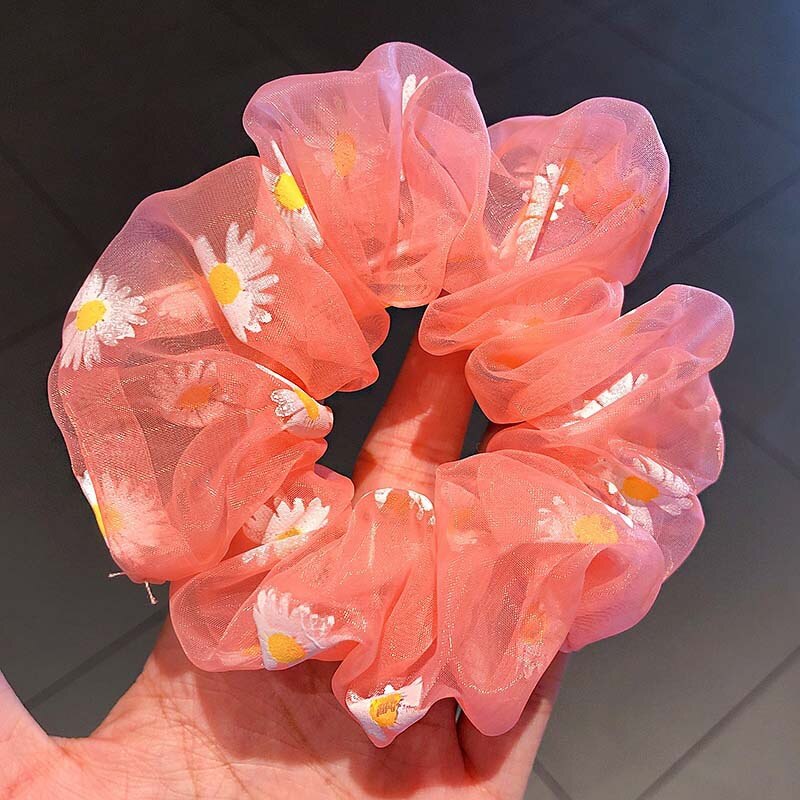 Diadema de margaritas de malla para niña, lazos para el pelo, accesorios para cabello de mujer, tocado: D