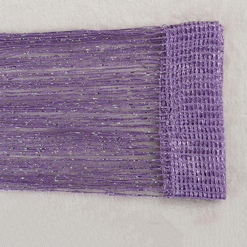 1x2 M Beaded String Curtain Door Curtain Beads Thread Curtains Window Wall Panel Room Doorway Home Living Room Wedding Decor: Light purple