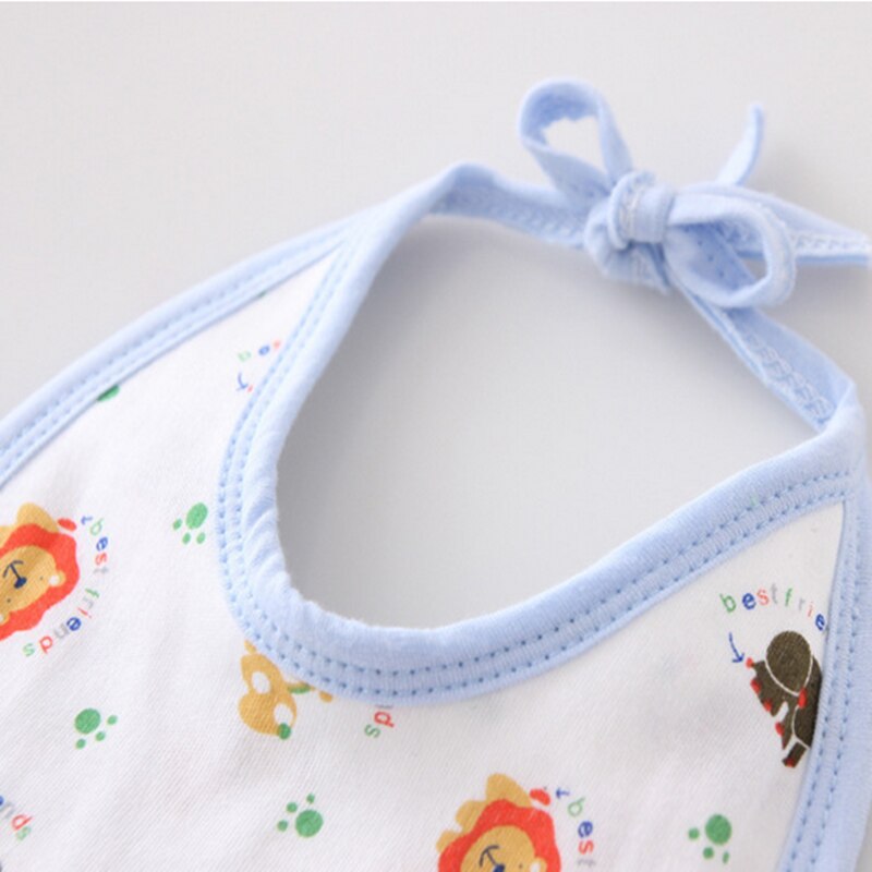 5Pcs Baby Katoen Mode Zachte Unisex Comfortabele Cartoon Patroon Slabbetjes Willekeurige Levering