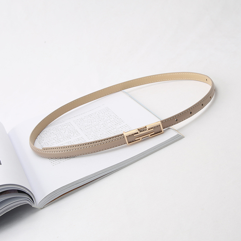 Mode lederen dunne riem dames broekjurk decoratie tailleband effen kleur magere taille riem dames verstelbare tailleband: Abrikoos