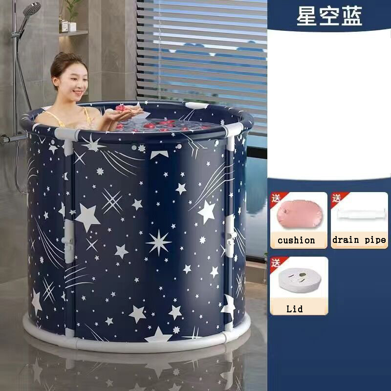 Foldable Bath Bucket Round Portable Bathtub Plastic Bathroom SPA Bucket Bathing Tub For Adult Children Folding Tubs Easy Storage: light green