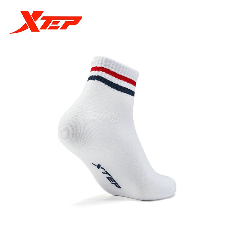 Xtep Men Cotton Mid Socks 5-Pairs/Lot Sweat-absorbent Men'summer Flat Socks Five Pairs Of Sport Shoe 881439559024