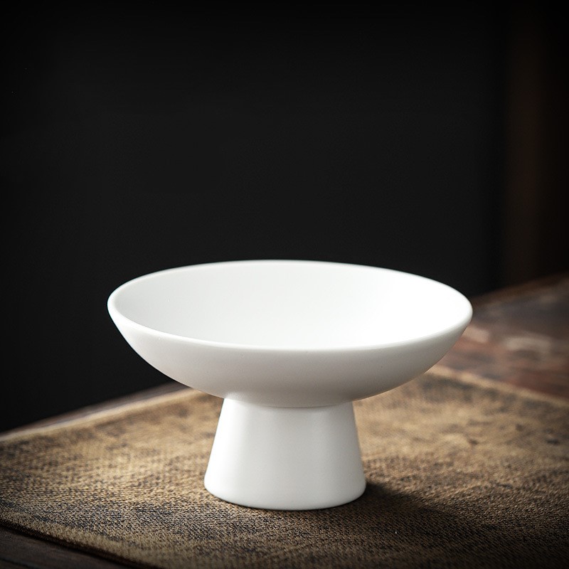 Japanese Ceramic Tea Tray Teaware Kung Fu Tea Set Snack Tray Fruit Tray Serving Tray Tea Ceremony Accessories: Matt white